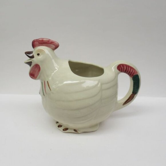 Shawnee Pottery CHANTICLEER Figural 7 1/2 Inch Beverage Pitcher Made In U.S.A. - Picture 2 of 5